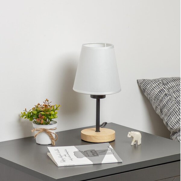 Brilagi - Lampada da tavolo NUBILA WOOD 1xE27/25W/230V quercia/bianco