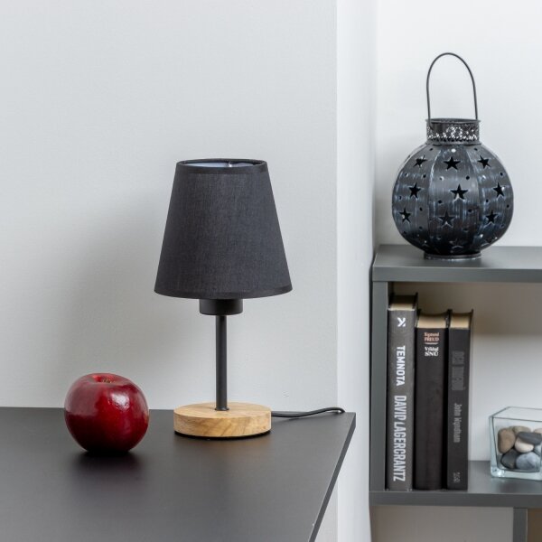 Brilagi - Lampada da tavolo NUBILA WOOD 1xE27/25W/230V quercia/nero
