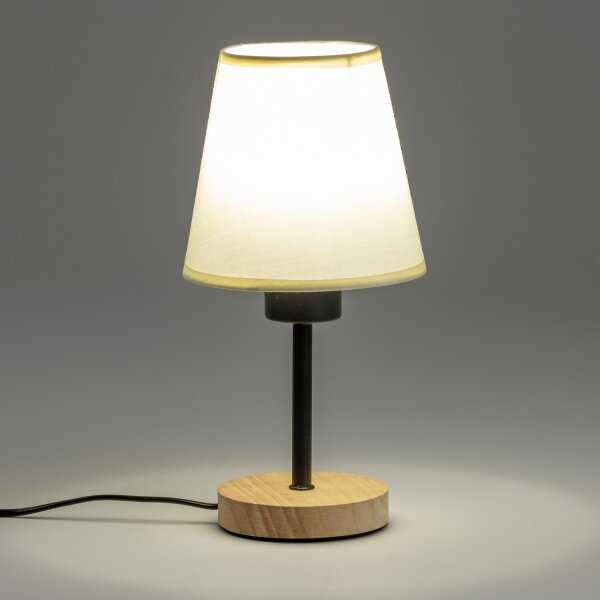 Brilagi - Lampada da tavolo NUBILA WOOD 1xE27/25W/230V quercia/color crema