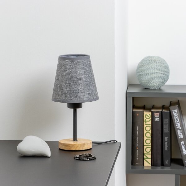 Brilagi - Lampada da tavolo NUBILA WOOD 1xE27/25W/230V quercia/grigio