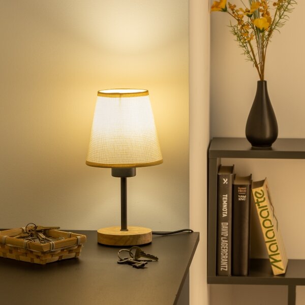 Brilagi - Lampada da tavolo NUBILA WOOD 1xE27/25W/230V quercia/marrone chiaro