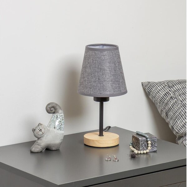 Brilagi - Lampada da tavolo NUBILA WOOD 1xE27/25W/230V quercia/grigio