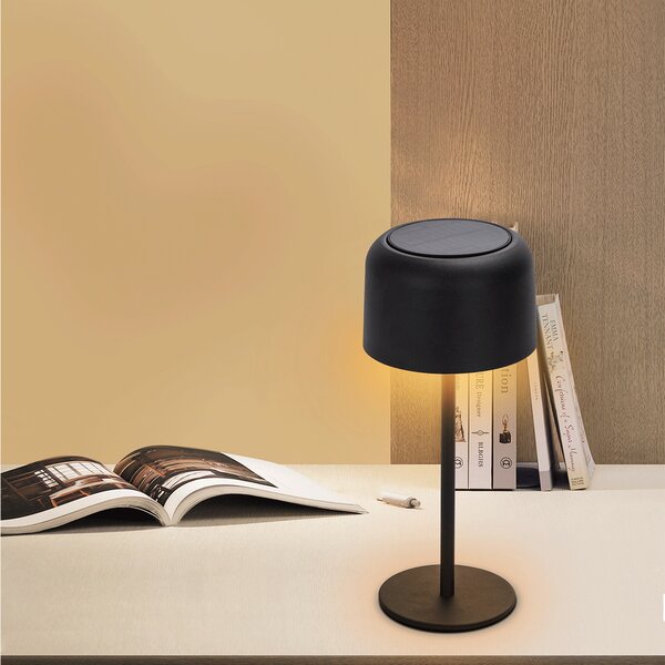 Lampada da tavolo Led touch Minimalist Nera 3W portatile ricaricabile energia solare Aigostar
