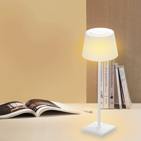 Lampada da tavolo Led touch Dory Bianca 4W portatile a batteria ricaricabile USB Aigostar