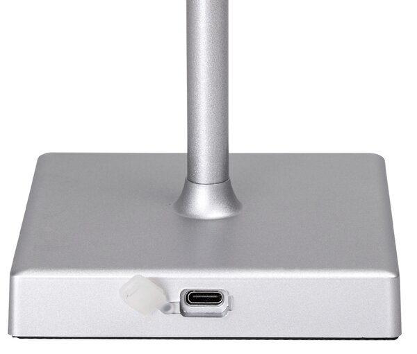 Lampada da tavolo Led touch Dory Argento 4W portatile a batteria ricaricabile USB Aigostar