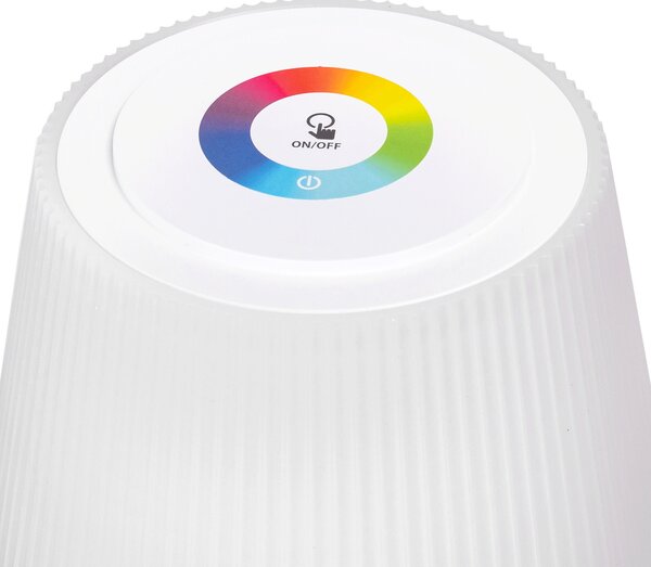 Lampada da tavolo Led touch Dory Bianca RGB 4W portatile a batteria ricaricabile USB Aigostar