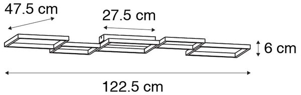 Lampada da soffitto nera con LED a 3 livelli dimmerabile a 5 luci - Lejo