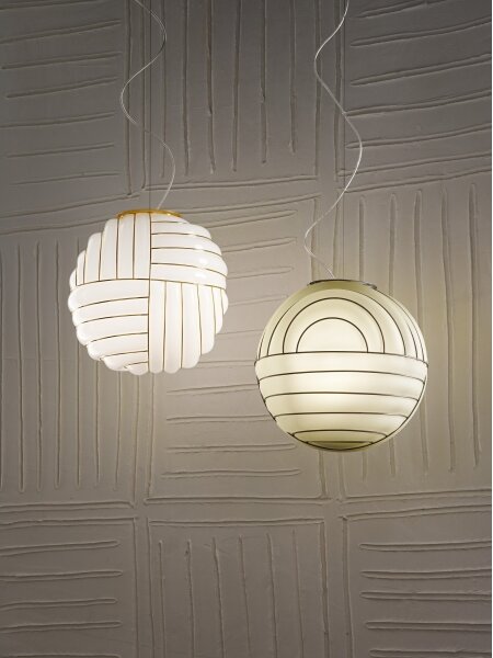 SIRU - Lampadario a sospensione con filo CARTESIO 1xE27/60W/230V oro/bianco Vetro veneziano