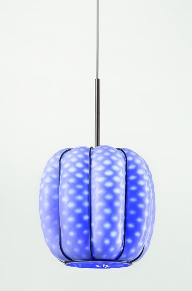 SIRU - Lampadario a sospensione con filo NEST 3xE27/60W/230V arancione/blu/verde Vetro veneziano