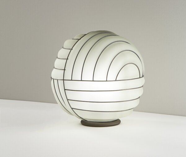 SIRU - Lampada da tavolo CARTESIO 1xE27/60W/230V marrone/bianco Vetro veneziano