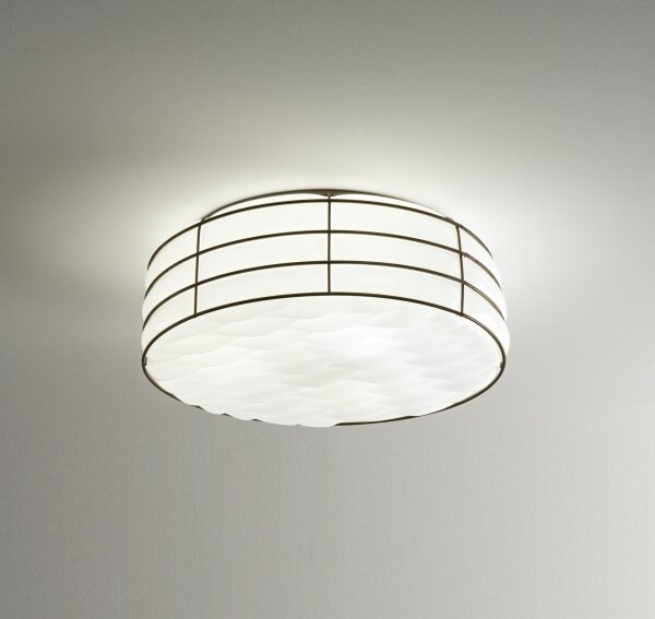 SIRU - Plafoniera TAMIS 3xE14/40W/230V nero/bianco Vetro veneziano