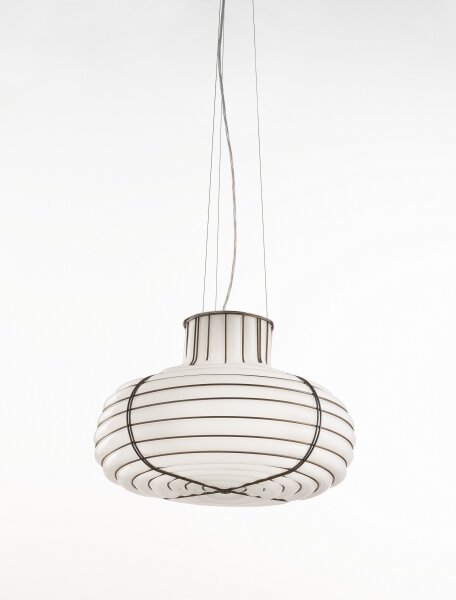 SIRU - Lampadario a sospensione con filo CHAPEAU 2xE14/40W/230V cromo/bianco Vetro veneziano