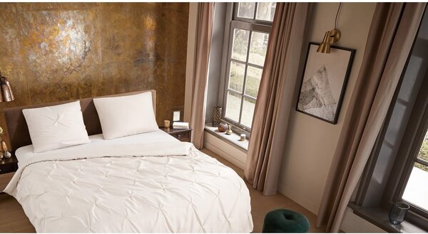 Set lenzuola letto una piazza e mezza in microfibra crema 140x220 cm Pure Elegance - Good Morning
