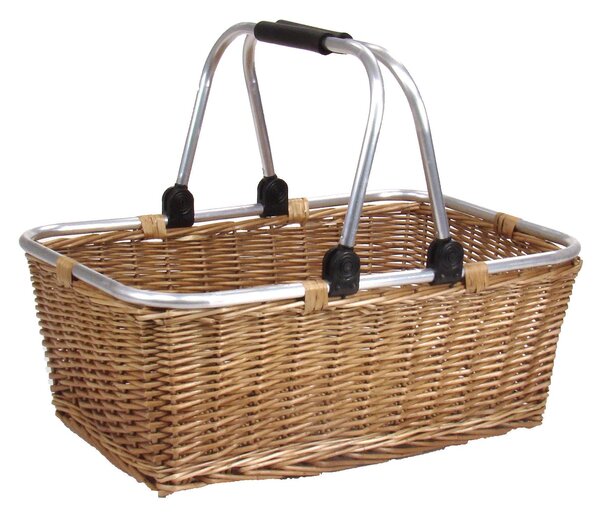 Cesta in vimini spesa gr cm 50x32xh20 con manici mobili - senza fodera