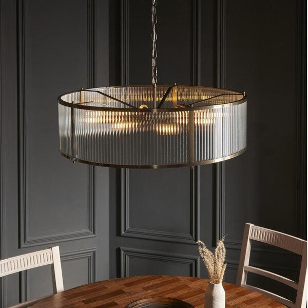 Endon 119455 - Lampadario a catena RIDGETON 8xE14/7W/230V ottone