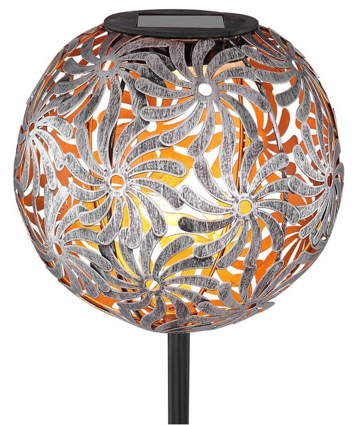 Globo Lampada LED solare 33632 sfera metallo, argento