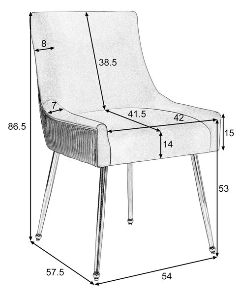 Set 2 sedie moderne in tessuto effetto velluto con Strisce Verticali e Seduta Imbottita, 54x57.5x86.5 cm, Grigio|Aosom