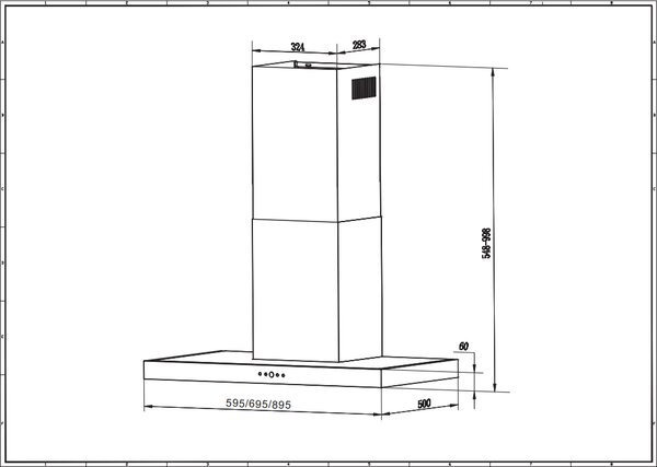 Faber Cappa Cucina Aspirante a Parete Larghezza 90 cm Profondit 50 cm Classe A colore Acciaio Inox - 325.0568.818 TSP X A90 2LS