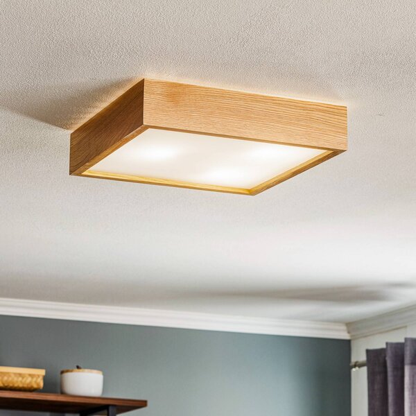 Plafoniera soffitto Quatro DR TEMAR LIGHTING, dimmerabile, Legno chiaro, Soggiorno / Sala da pranzo, Legno, Moderno, Plafoniera