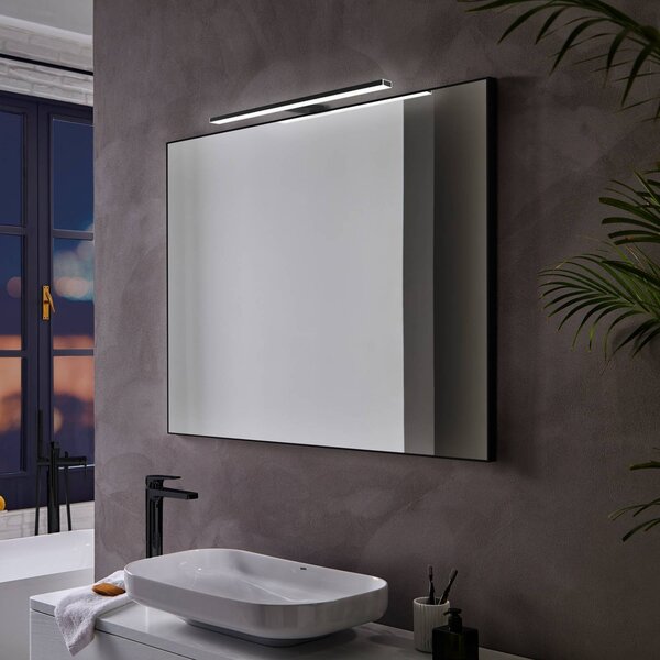 Applique bagno LED per specchio tondo 10 cm cromo luce naturale