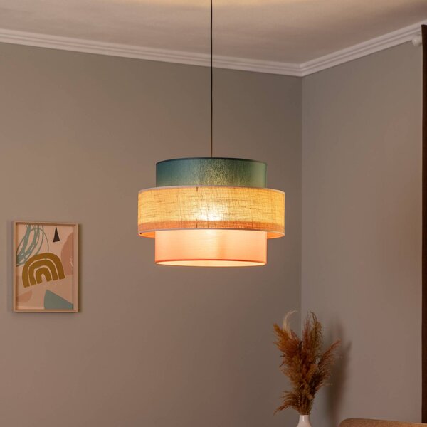 Lampada a sospensione Trio TK Lighting, dimmerabile, Multicolore, Soggiorno / Sala da pranzo, Tessuto / Stoffa / Seta, Lampada a sospensione