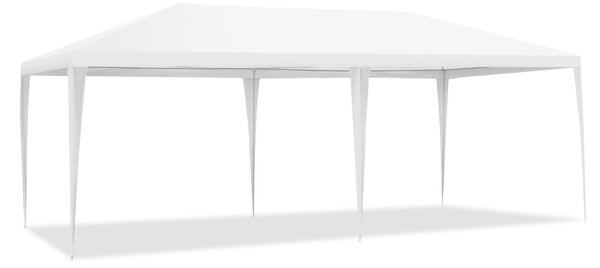 Costway Tendone impermeabile portatile con 4 pareti rimovibili, Gazebo da esterno 6x3x2,5m Bianco