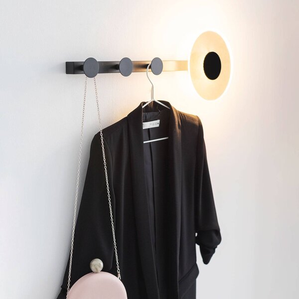 Mantra Iluminación Applique a LED Venus, con gancio per cappotto, nero