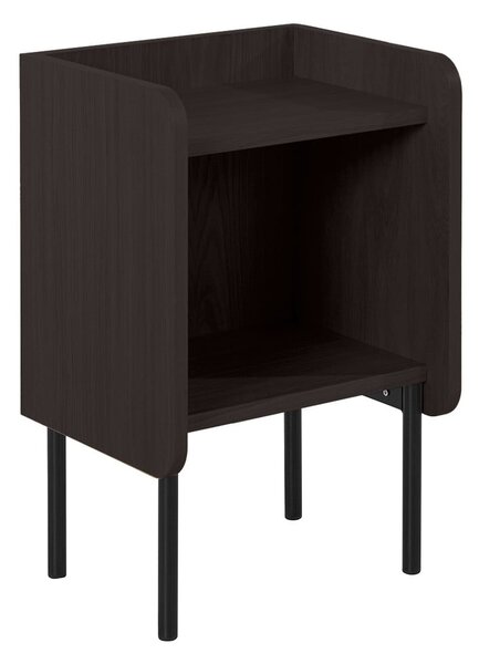 Comodino nero in rovere con ripiani Wrap - Bonami Selection
