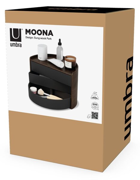 Organizzatore bagno nero rotante Moona - Umbra