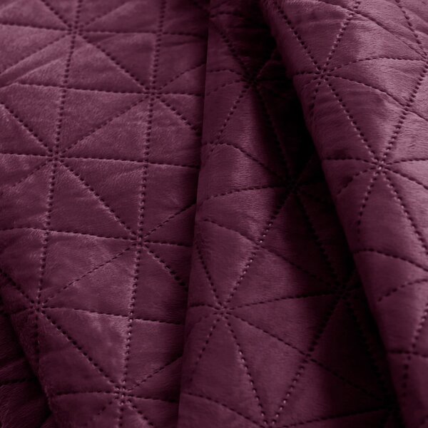 Copriletto trapuntato in velluto rosa scuro 170x210 cm Laila - AmeliaHome