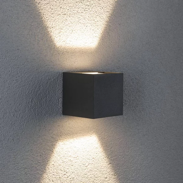 Paulmann Applique da esterni a LED Cybo, Alluminio / Grigio / Zincato, Alluminio, Moderno, Applique LED da esterni