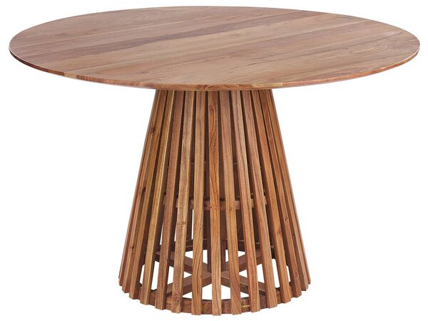 Tavolo da pranzo rotondo moderno per 4 persone 120 cm in legno d'acacia scuro stile moderno contemporaneo sala da pranzo Beliani