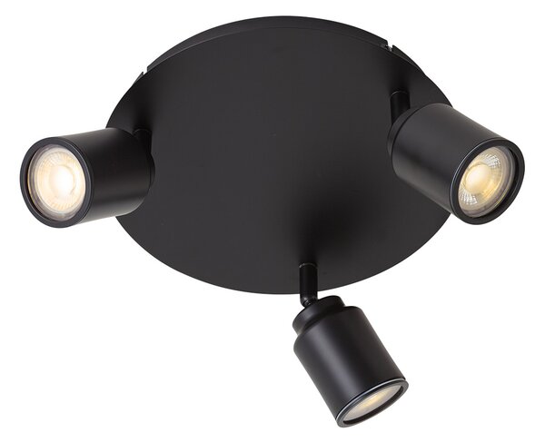 Faretto da bagno moderno nero 3 luci IP44 - Ducha