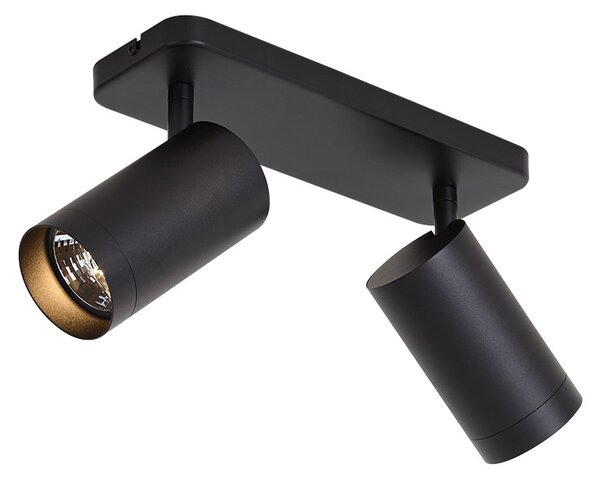 Plafoniera moderna nera 2 luci GU10 70mm - Jeana Luxe