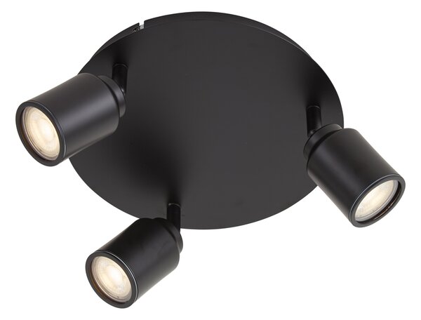 Faretto da bagno moderno nero 3 luci IP44 - Ducha