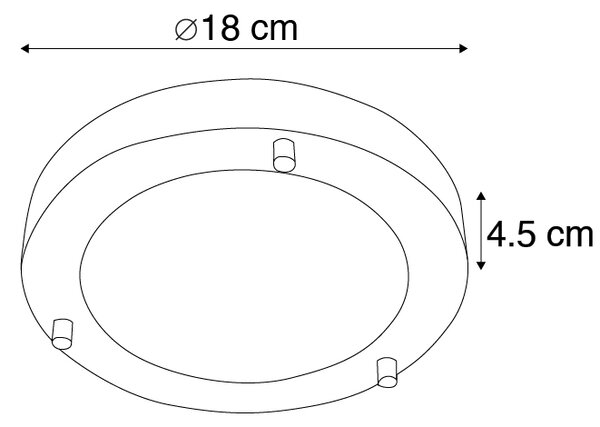 Plafoniera moderna in acciaio 18 cm IP44 - Yuma