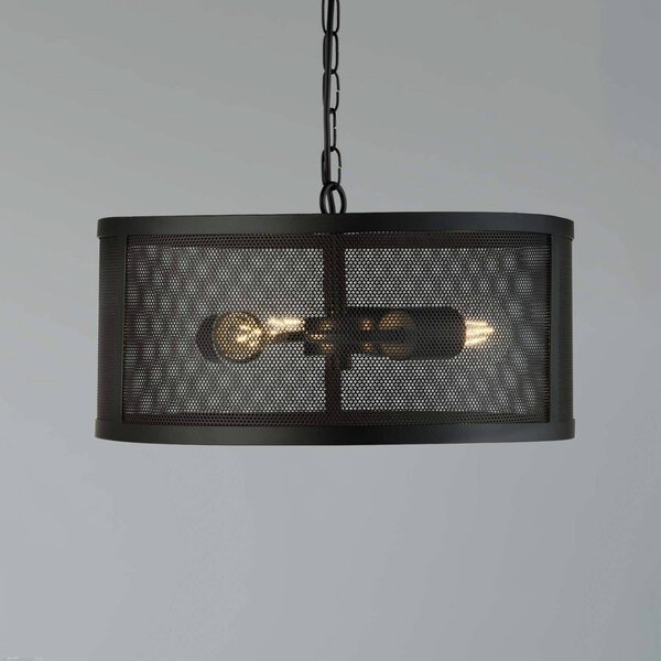 Searchlight Lampada sospensione Fishnet metallo nero Ø 45 cm