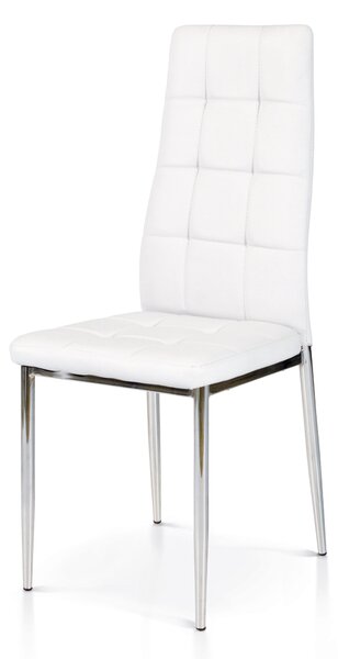 Set di sedie BROOKLYN bianche in ecopelle con struttura in metallo cromato