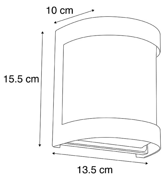 Applique moderna in acciaio inox IP44 - MIRA