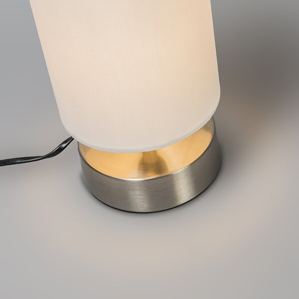 Lampada da tavolo moderna bianca rotonda 12 cm - Milo 2