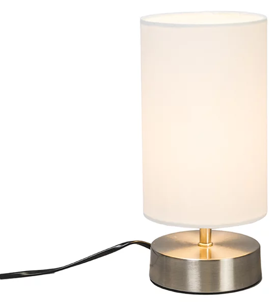 Lampada da tavolo moderna bianca rotonda 12 cm - Milo 2
