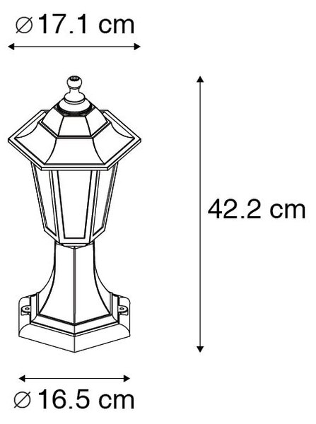 Lampioncino piantana esterno nera 42,2 cm IP44 - NEW HAVEN