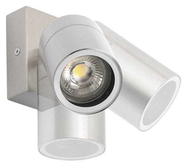 Lampada da parete per esterni in acciaio IP44 orientabile e inclinabile - Solo