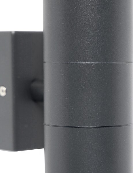 Lampada da parete per esterni grigio scuro 2 luci IP44 - Duo