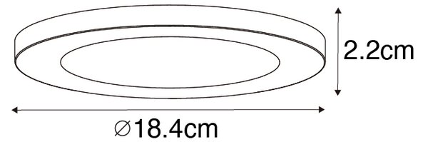 Faretto da superficie o da incasso bianco 18 cm incl. LED Dimmerabile a 3 livelli da caldo a freddo con interruttore DIP - Trans