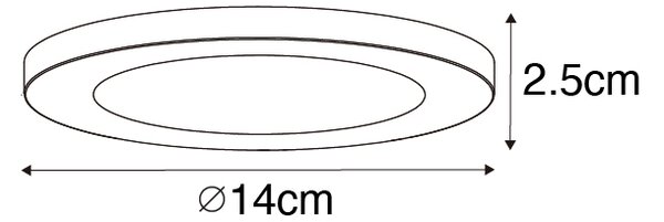 Faretto da incasso o da superficie bianco 14 cm con LED 3 gradini dimmerabile per riscaldare - TRANS