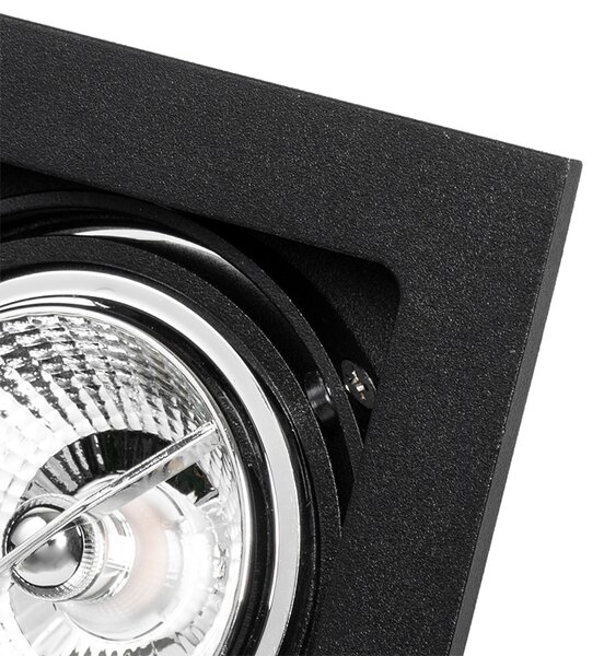 Set di 6 faretti orientabili quadrati a incasso neri - Artemis 70
