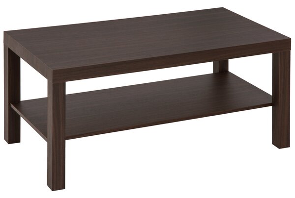 Homcom Tavolino Basso in Legno da Soggiorno Tavolo Salotto da caff Noce Disegno Elegante e Moderno, Noce|Aosom