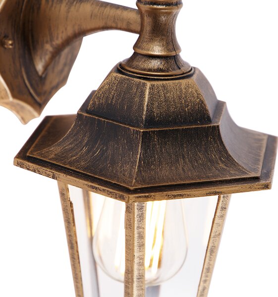 Lampada da parete per esterni in stile antico oro IP44 - New Haven
