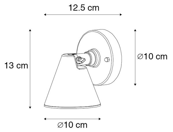 Lampada da parete moderna da esterno marrone ruggine IP44 regolabile - Ciara